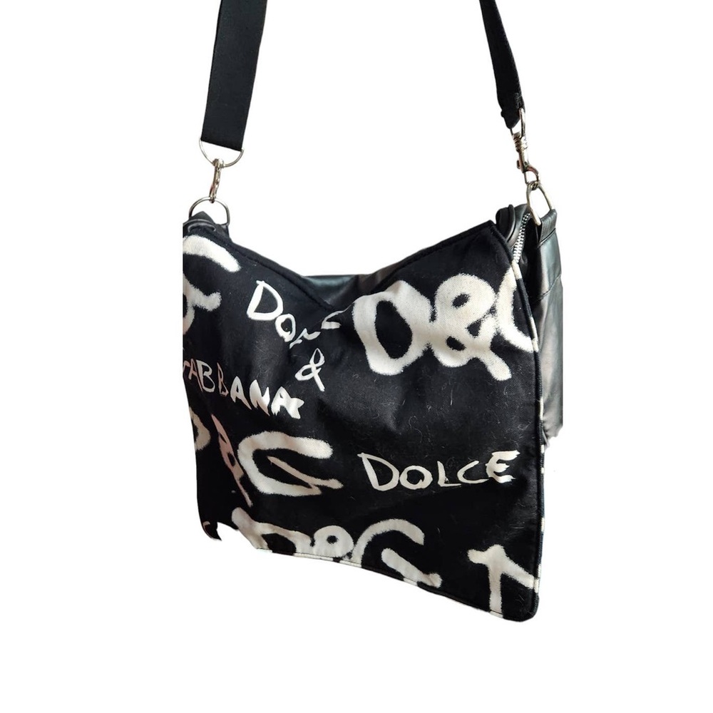 Dolce and Gabbana black & white graffiti messenger/shoulder/crossbody bag
